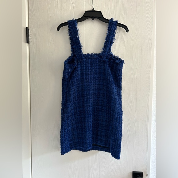 ZARA Blue Textured Pinafore Dress, Size: S - Picture 6 of 7